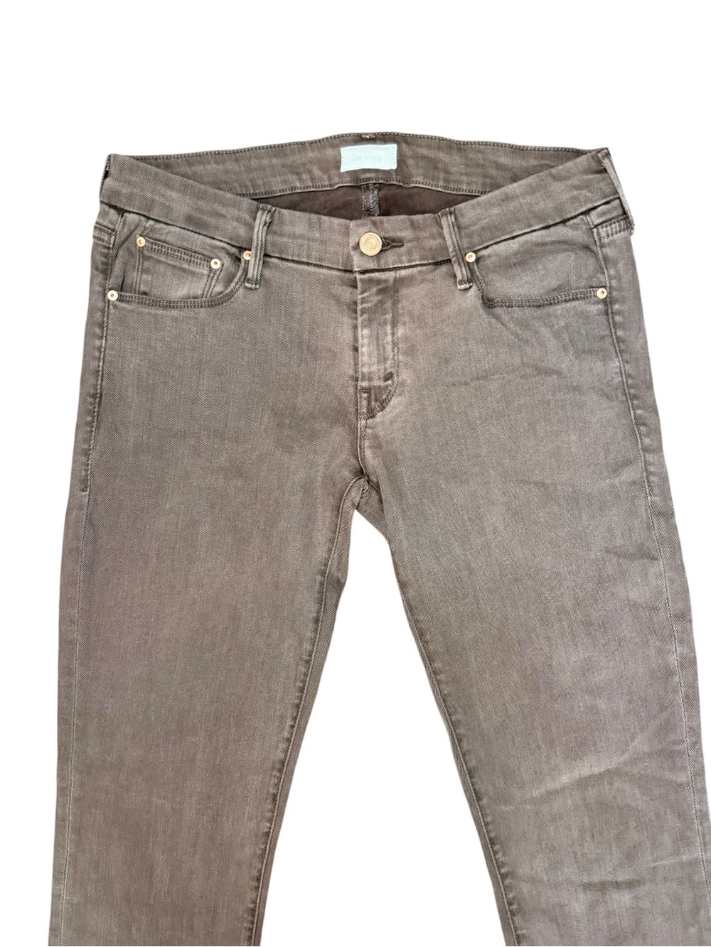 Mother The Looker Skinny Jeans Dye Clay Taupe Gray Stretch Denim Size 29 - Picture 4 of 11